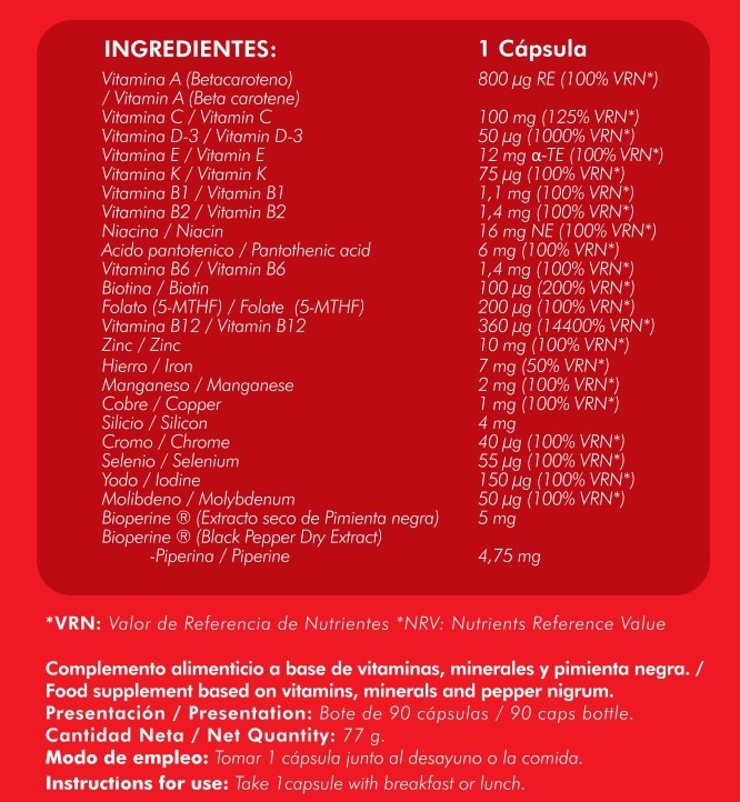 Super Daily One (Multinutrient Formula)(90 Veggiecaps) - 2