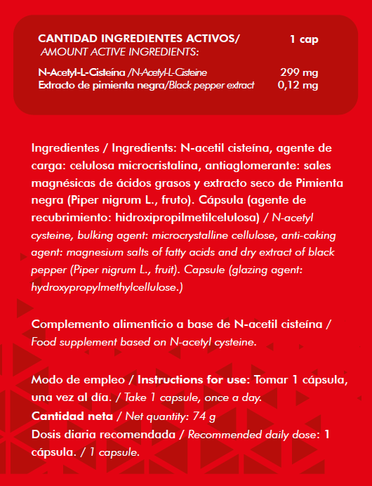 NAC (N-Acetil-Cisteína) (120 Vegancaps) - Alpha Supplements - 2