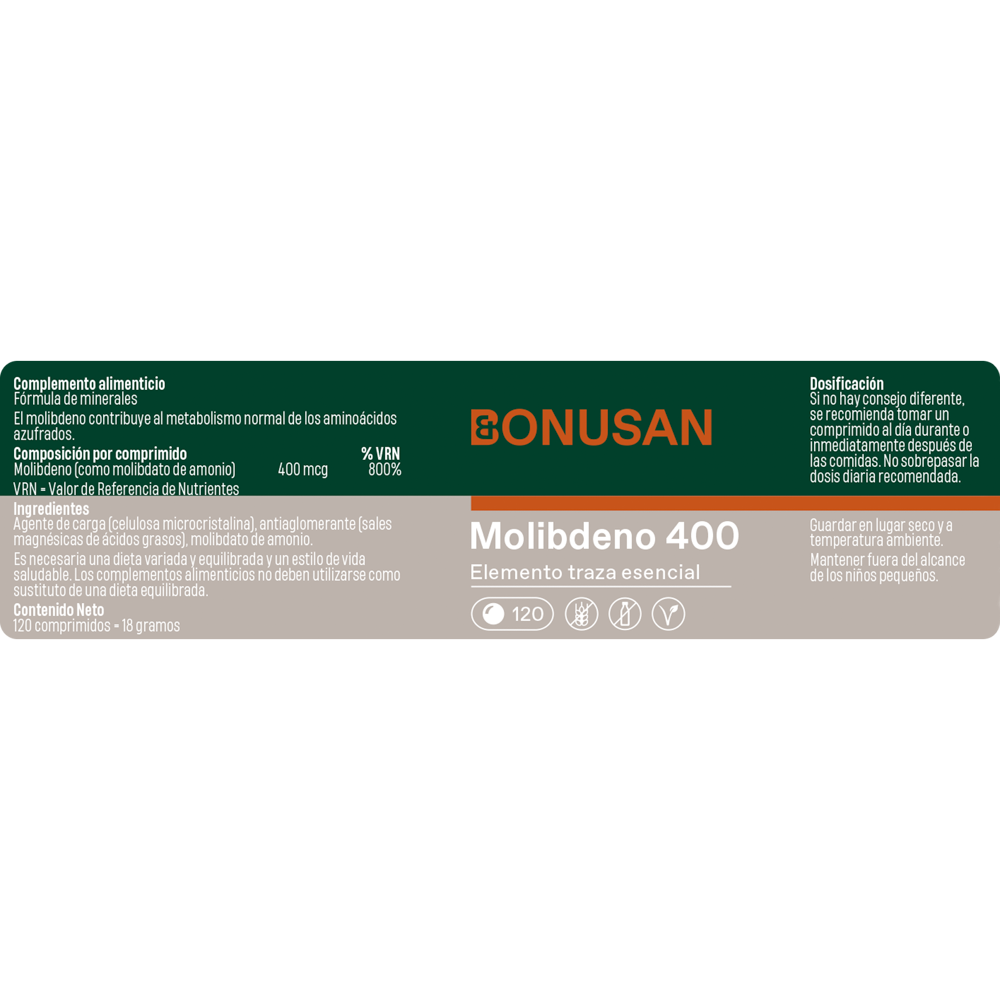 Molibdeno 400mcg (60 cápsulas) - Bonusan - 2