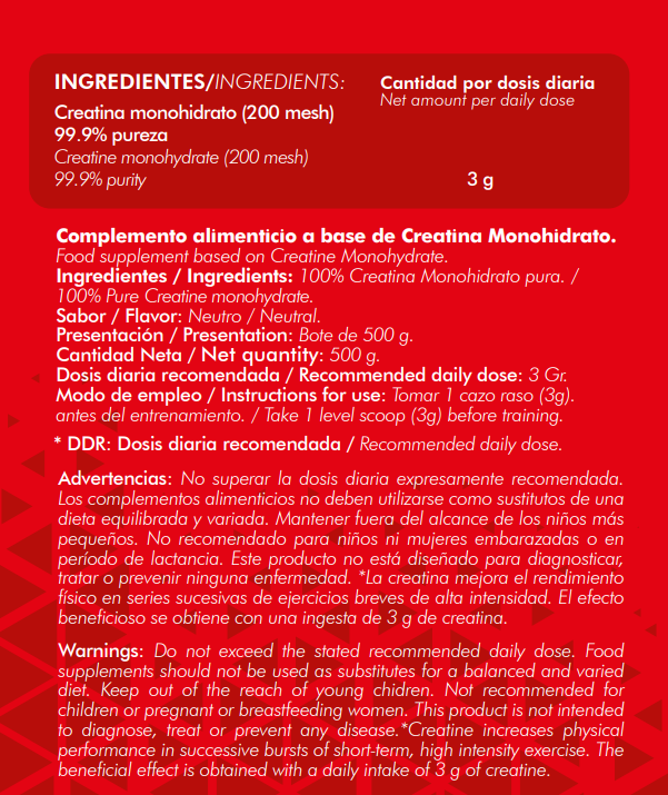 Creatine Monohydrate Ultrapure 200MESH (99.9% Pureza) 500g - Alpha Supplements - 2