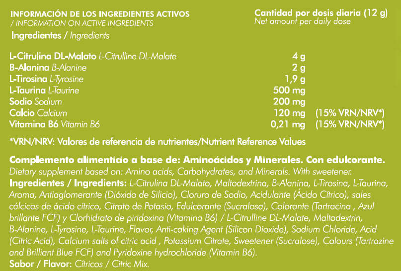 Pre-training Fuel- Sin cafeína/Caffeine free (360g) - Alpha Supplements - 3