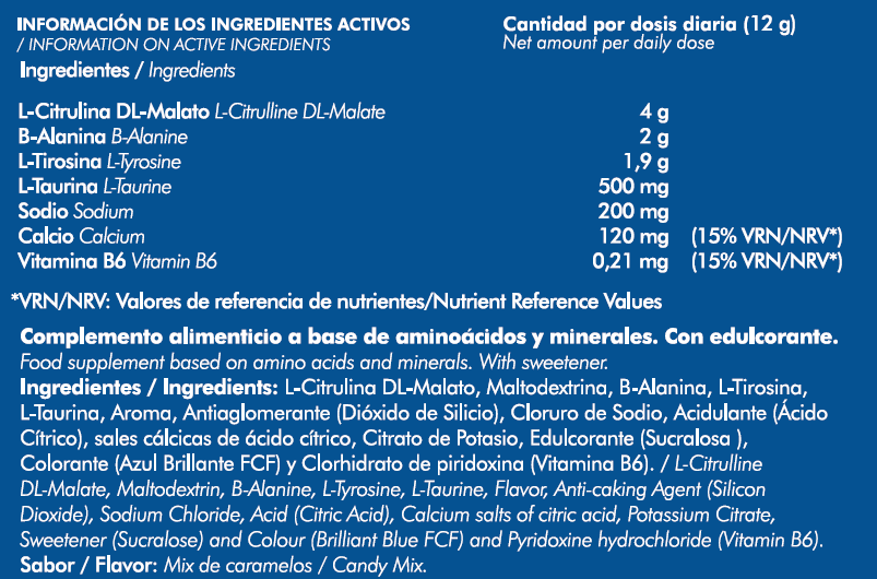 Pre-training Fuel- Sin cafeína/Caffeine free (360g) - Alpha Supplements - 2