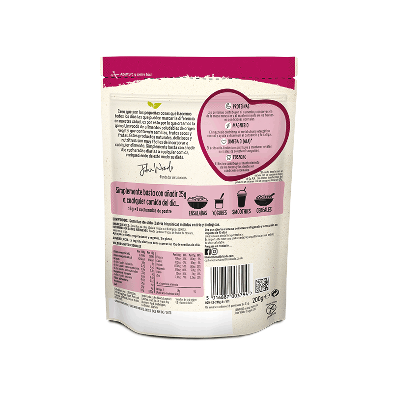 Semillas de Chía molidas en frío (200g) - Linwoods - 2
