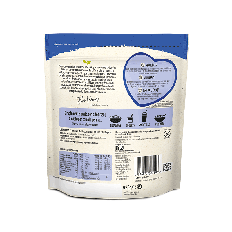 Semillas de Lino molidas en frío - Linwoods - 2