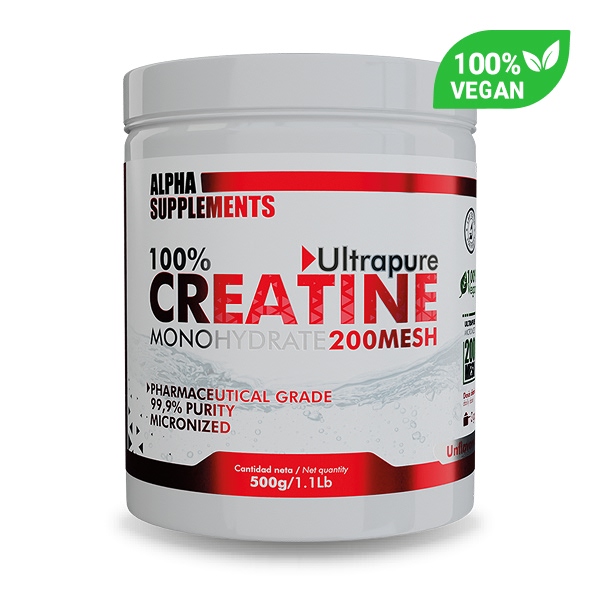 Creatine Monohydrate Ultrapure 200MESH (99.9% Pureza) 500g - Alpha Supplements
