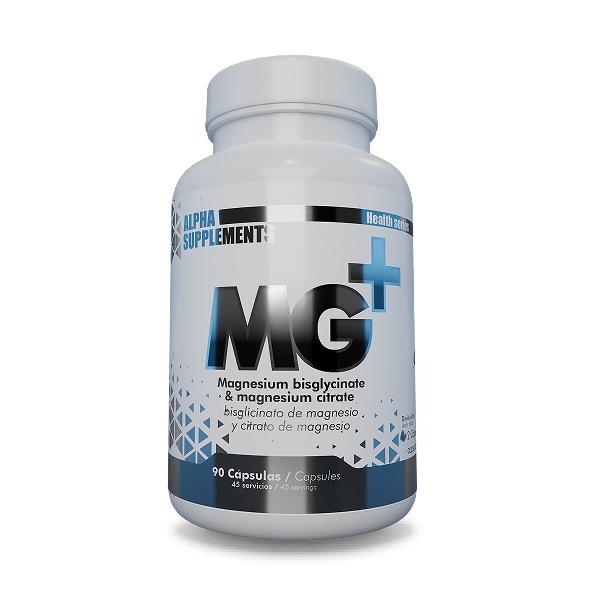 Magnesio MG+ (citrato & bisglicinato)(90 vegancaps) - Alpha Supplements