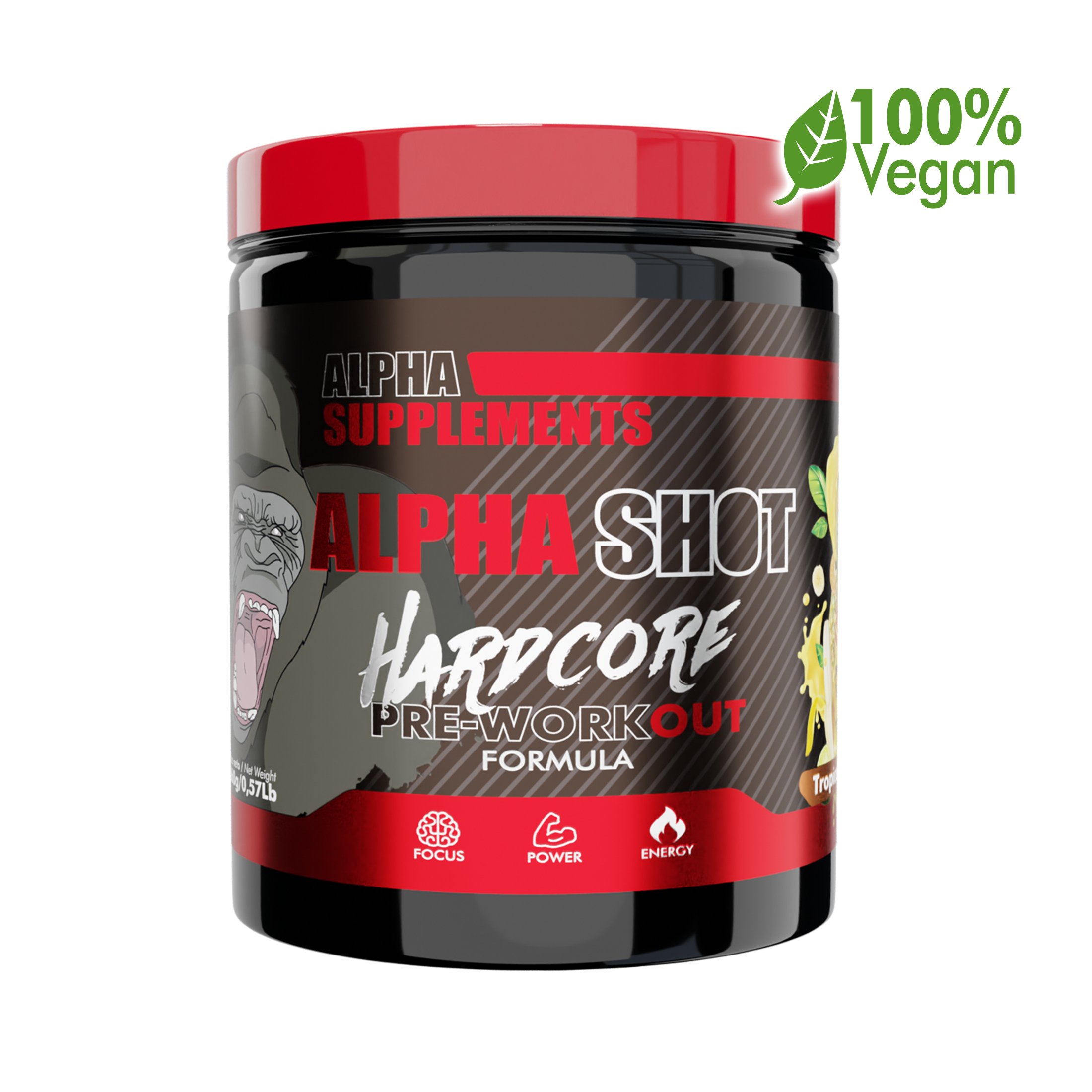 Alpha Shot 2.0 Hardcore Pre-Workout Formula (280 g) - Alpha Supplements