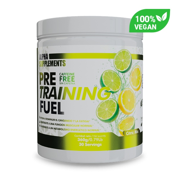 Pre-training Fuel- Sin cafeína/Caffeine free (360g) - Alpha Supplements