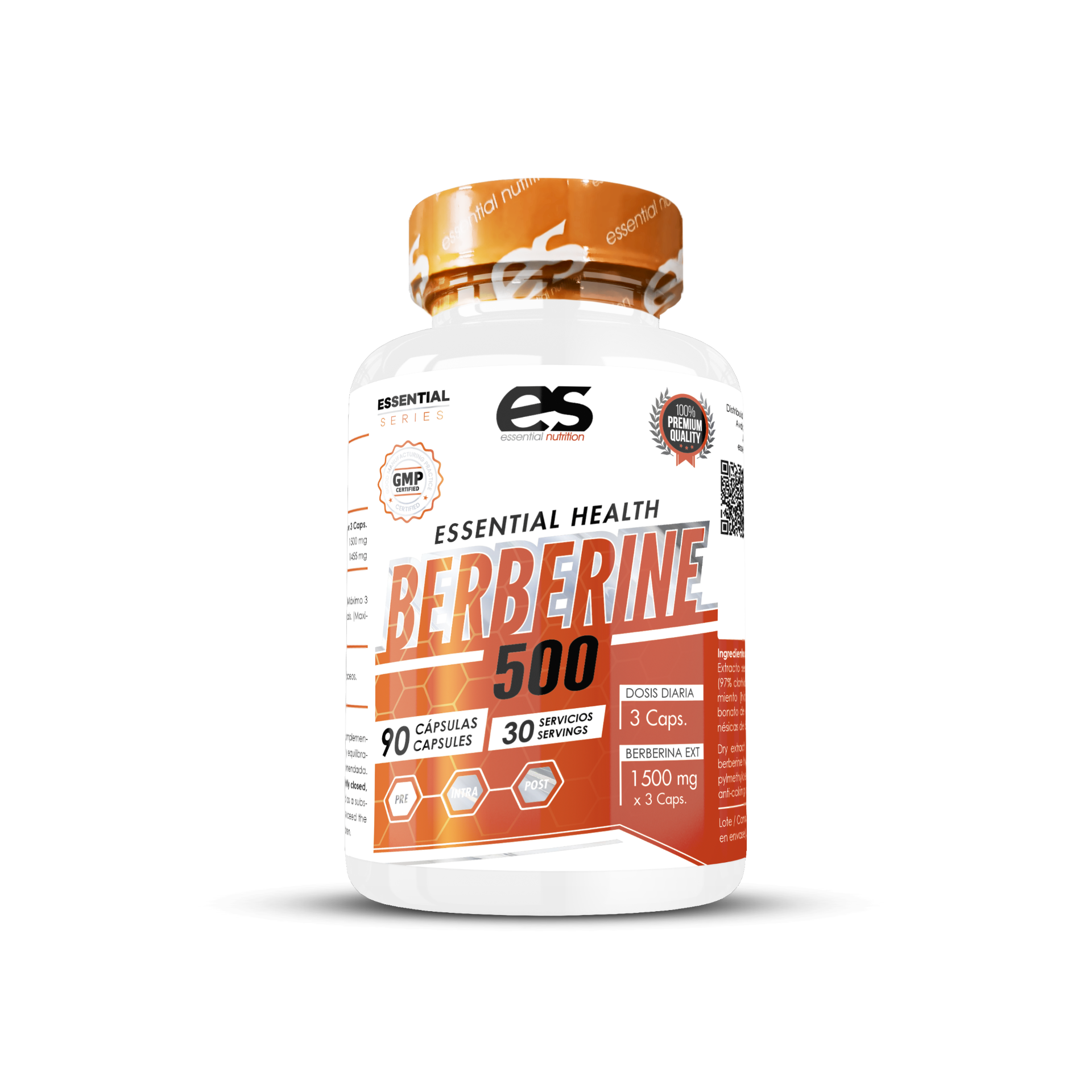 Berberine 500 (Berberina)(90 capsulas) - Essential Nutrition